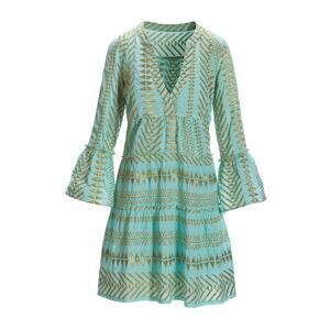 Boston Proper Metallic Detail Tiered Effortless Dress, Size XS